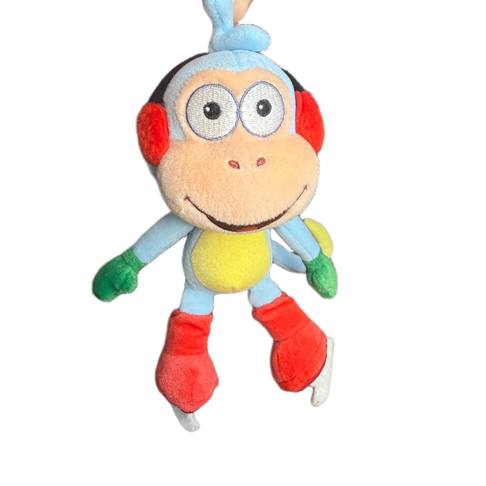 Ty Dora the Explorer Boots the Monkey Ice Skating Plush 2007 Winter Earmuffs 8"‎
